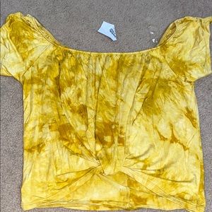 NWT Tiedye Yellow Charlotte Russe Crop Top